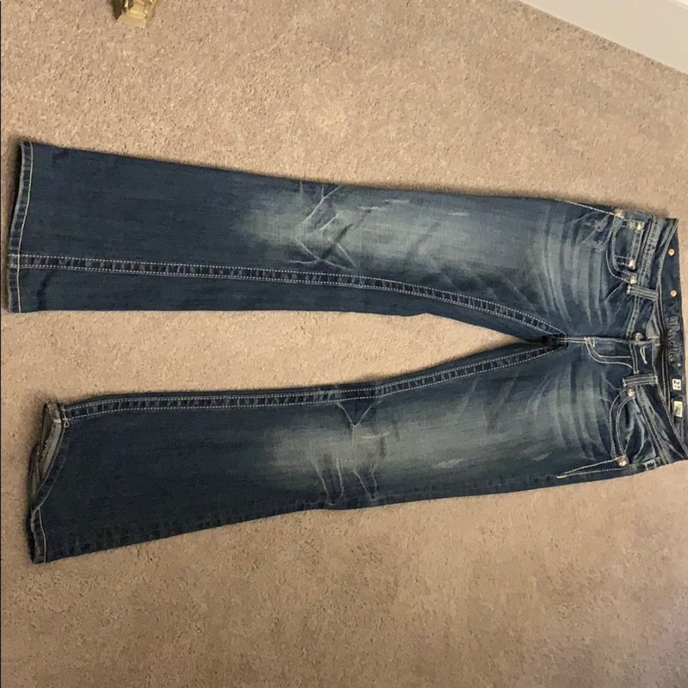 Miss Me Bootcut Jeans with Peace Sign